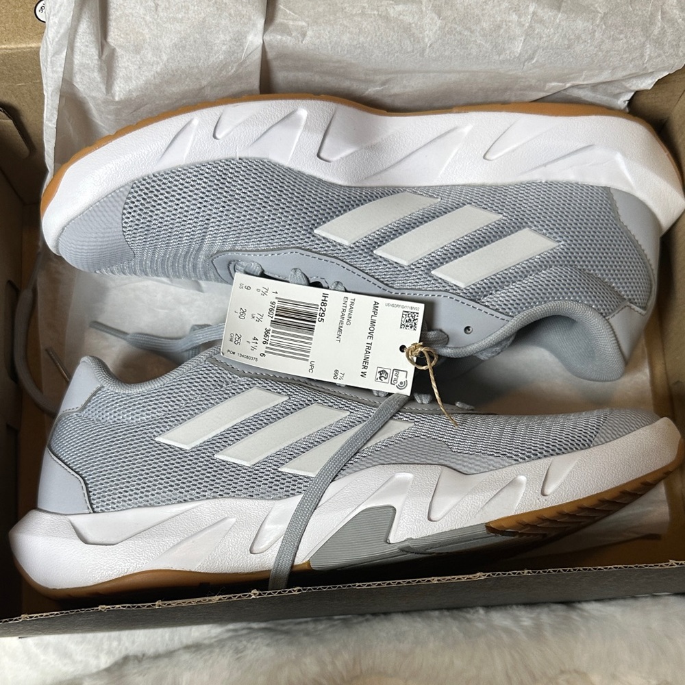 Adidas Light Gray and White Athletic Shoes